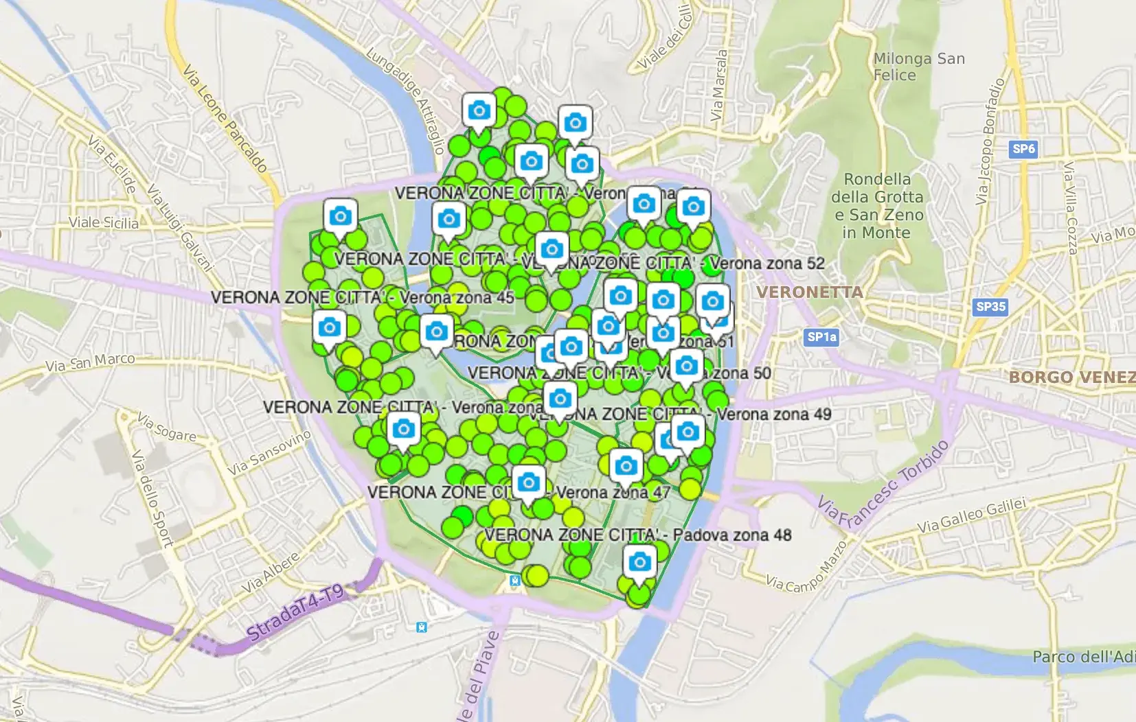 Mappa GPS geolocalizzazione distribuzione volantini – Verona